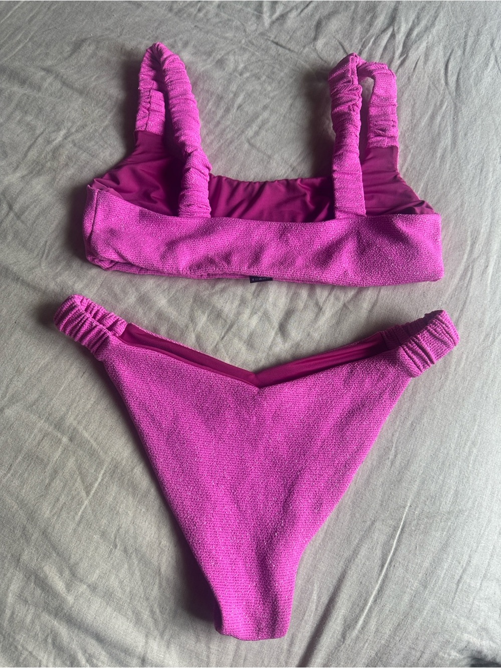 Beach Riot Vibrant Fuchsia Textured Bikini - Picture 4 of 4